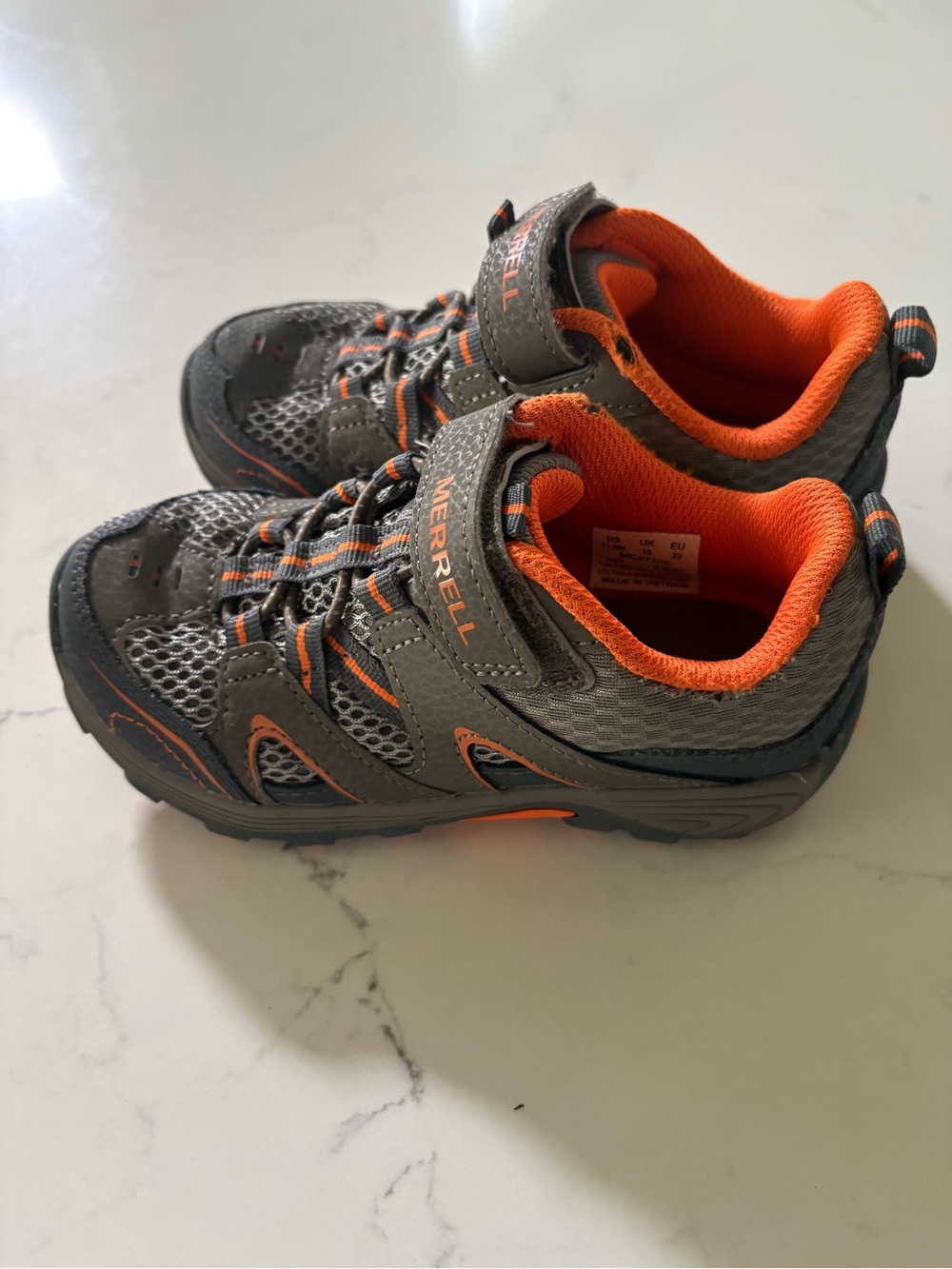 Merrell Kids Gray and Orange Slip-On Athletic Sneakers - Picture 3 of 16